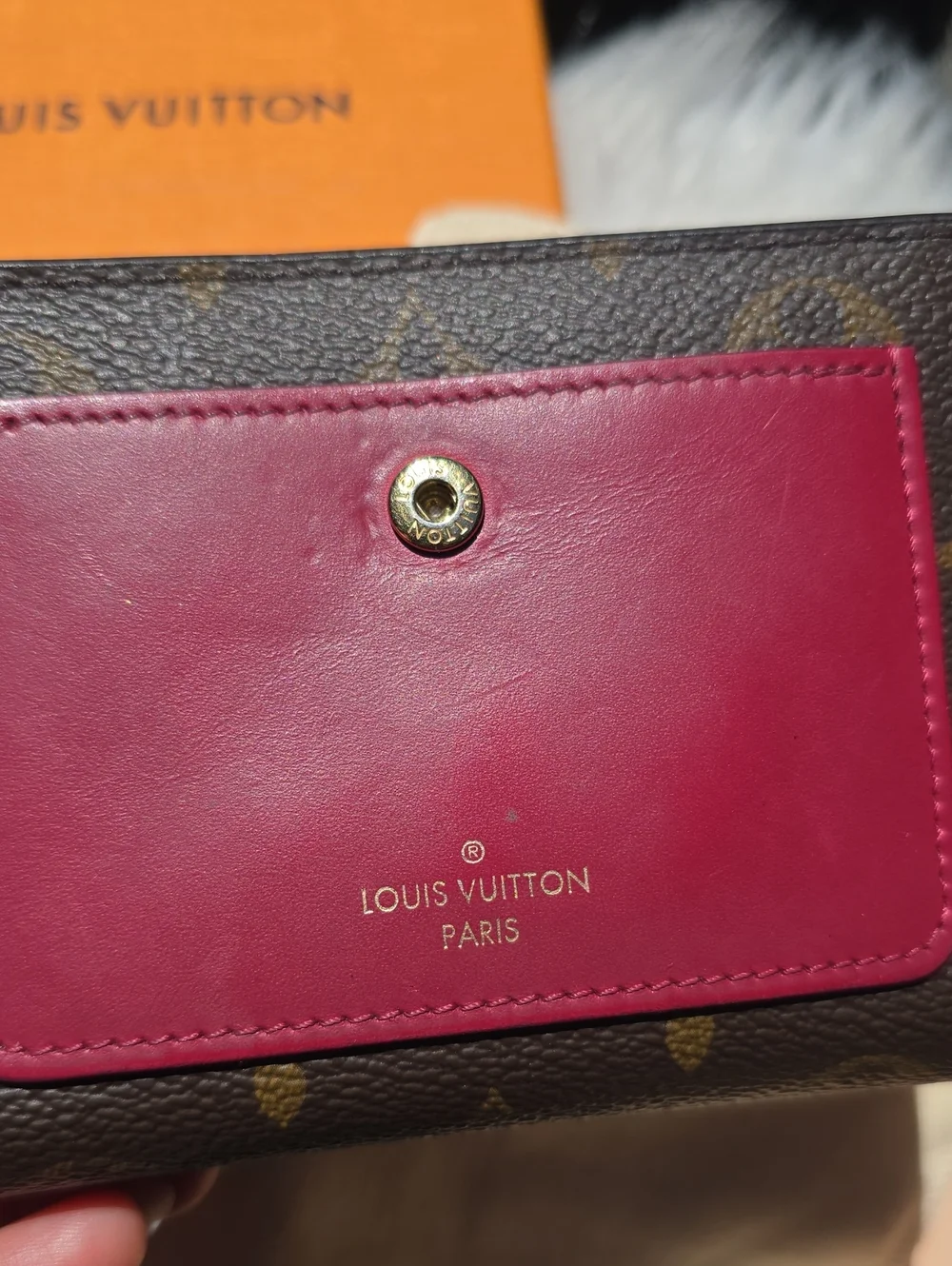 Louis Vuitton Juliette Wallet Monogram Fuchsia Compact Wallet Box Dust Bag